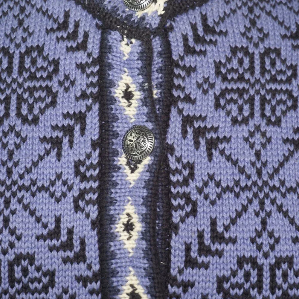 Vintage LL Bean Intarsia Snowflake Knit Cardigan Sweater - Picture 2 of 9